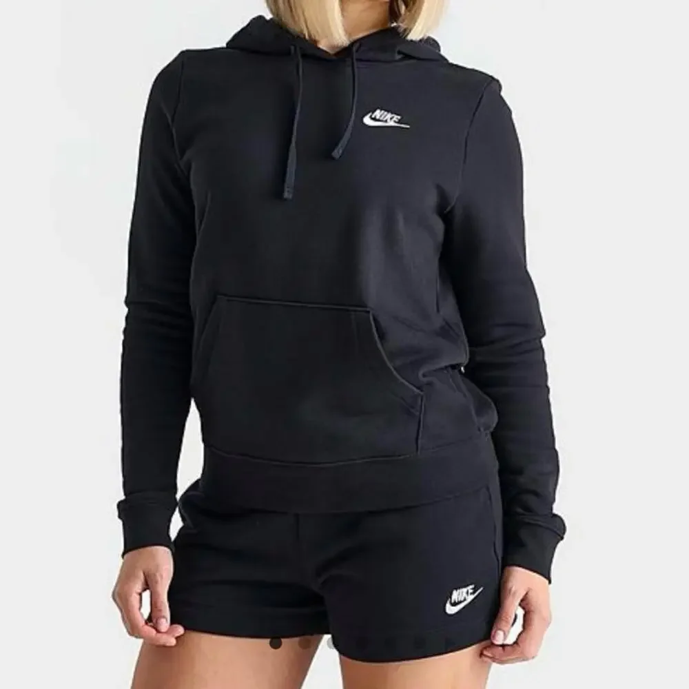 NIKE Black‎ Sportswear Club Fleece Pullover Hoodie Active Lounge Sweatshirt Sz M